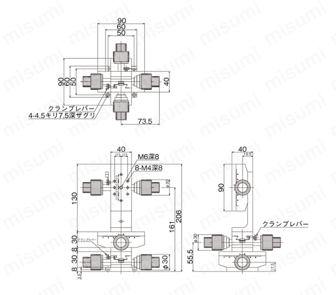 DT XYZ軸ステージ（手動ステージ） 外形図31