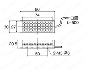 ダイレクトバー照明 OPDBシリーズ Alt:外形図04