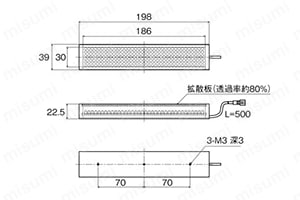 ダイレクトバー照明 OPDBシリーズ Alt:外形図15