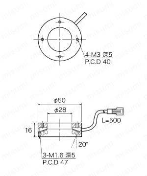 ダイレクトリング照明 OPDRシリーズ Alt:外形図03