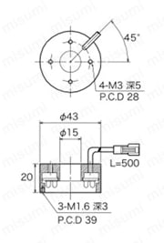 フラットダイレクトリング照明 OPDR-Fシリーズ OPDR-F43-15_外形図
