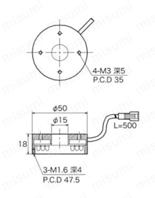 フラットダイレクトリング照明 OPDR-Fシリーズ OPDR-F50-15_外形図
