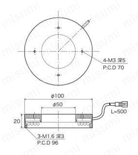 フラットダイレクトリング照明 OPDR-Fシリーズ OPDR-F100-50_外形図