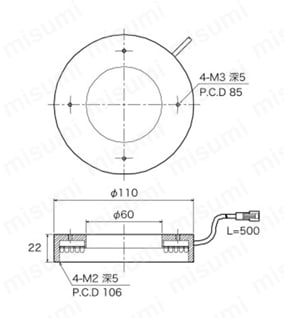 フラットダイレクトリング照明 OPDR-Fシリーズ OPDR-F110-60_外形図