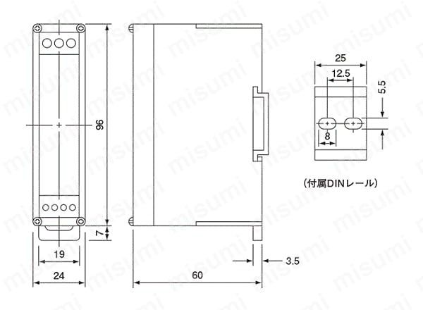 通電・漏電検知モジュール 漏電検知モジュール（接点出力型） 外形図01