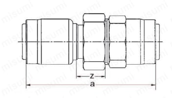 ステンレス鋼管対応 ワンタッチ式継手 EGジョイント ユニオンソケットEGUS（JIS G 3448用） 外形図