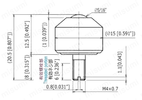 ボールベアー IS-SNM型（スチール） 外形図3
