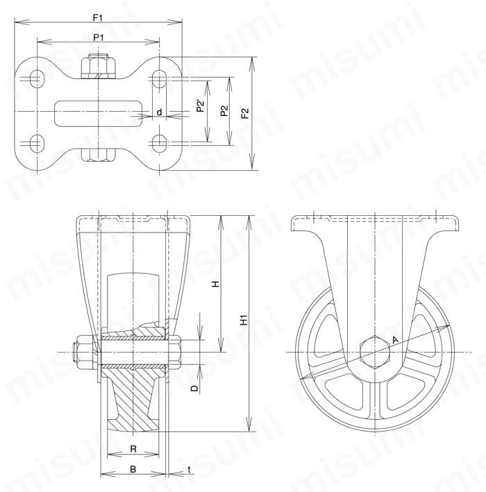 ステンレス製キャスター 固定 KAtype サイズ130mm | 岐阜産研
