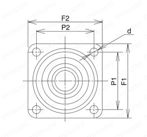 中荷重用キャスター 旋回 HJtype サイズ130mm・150mm 外形図2