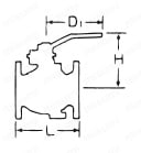 10K型 鋳鉄F形ボールバルブ 外形図