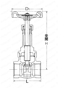 J10K 鉛フリー青銅ねじ込み形仕切弁（JIS B 2011）≪新JISマーク表示製品≫ 外形図
