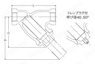 16-DT-N-32A | 16K型 ダクタイル鋳鉄ねじ込み形ストレーナ（Y形