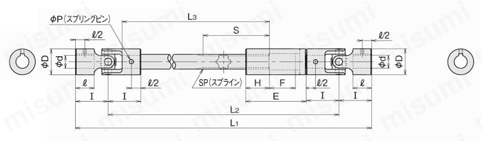 三好キカイ S-8P ユニバーサルジョイント 精密タイプS-P型-