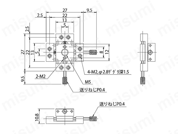 マイクロステージXYステージ（手動ステージ） | 中央精機 | MISUMI(ミスミ)
