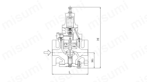 減圧弁（蒸気用） GP-1001シリーズ 外形図