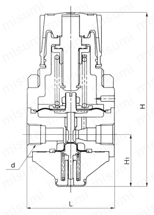 減圧弁（冷温水・空気・ガス用） GD-8Nシリーズ 外形図