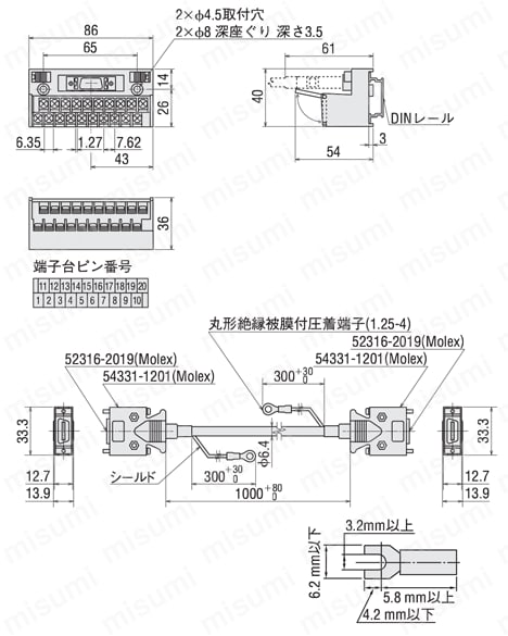 CC36WT05AE | コネクタ-端子台変換ユニット | オリエンタルモーター 