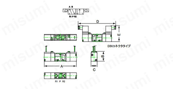 4方向電磁弁 パイロット式5ポート弁 BN-7Vシリーズ | 日本精器