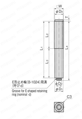 B-980-2 | 2管角ヒンジピン B-980 | タキゲン製造 | MISUMI(ミスミ)