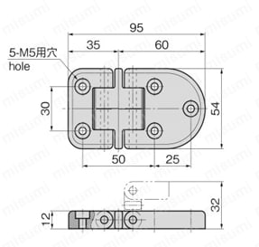 プラスチックマリンヒンジ BP-13 外形図2