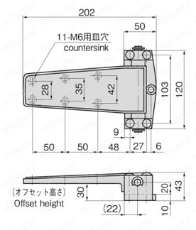 リーフヒンジ FB-731 外形図1