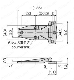 リーフヒンジ FB-760 外形図1