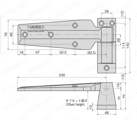 しぶちんさま専用　リピート割引 FB-1736-C-4 ステンレス 大型密閉扉用多軸蝶番 1個 TAKIGEN