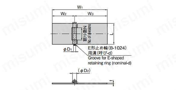 B-48-2 | 折曲げ用横型平蝶番（B-48・鉄製） | タキゲン製造