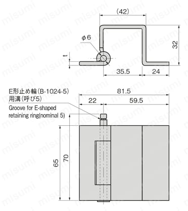 B-562-2 | 付き合せ蝶番 B-562-2 | タキゲン製造 | MISUMI(ミスミ)