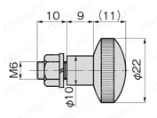 ローレットつまみ（A-1038・ステンレス製） 外形図