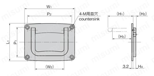 A-89-2-SILVER | 収納型ハンドル(A-89・亜鉛合金製 A-89-2-SILVER | 収納型ハンドル(A-89・亜鉛合金製