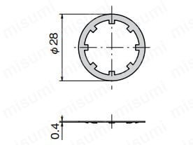 CP-536-1 止め輪寸法図（mm）