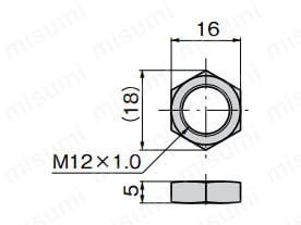 CP-536-2,3 ナット部寸法図（mm）