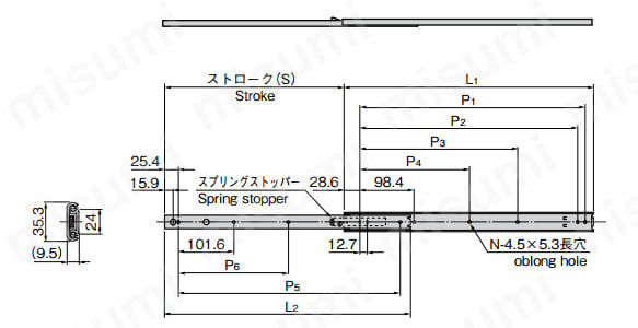 KC-1261-Sの寸法図