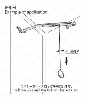 ストッパー付重量扉用ステー B-450 使用例