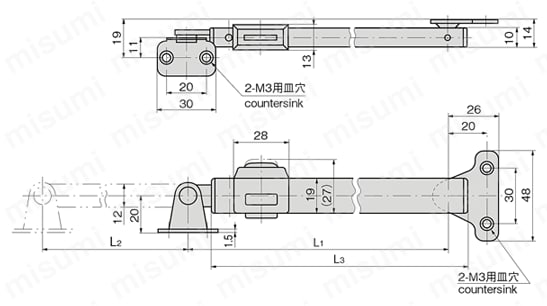 ステンレスデッドロックステー B-1467 外形図