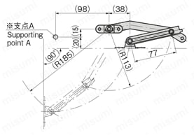 ステンレス軽量扉用ステー B-1454 製品仕様