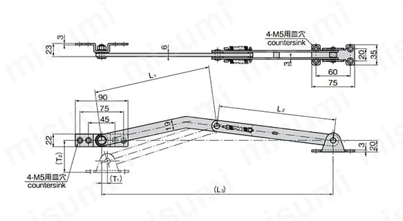 B-1451-0、B-1451-1の寸法図