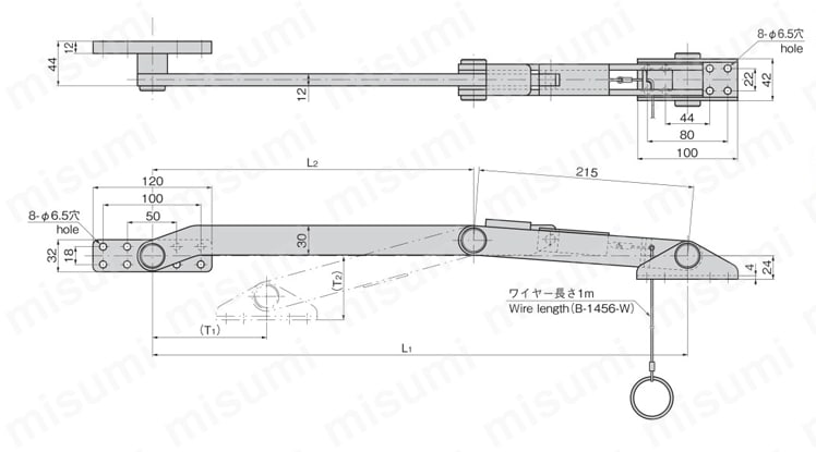 B-1456-2-R ステンレス超重量扉用厚口ステー B-1456 タキゲン製造 MISUMI(ミスミ)