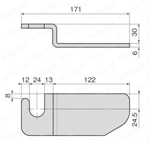 ステンレスあおりファスナー C-1861 外形図2