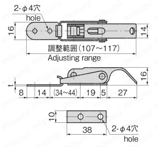 ステンレスアジャストファスナー C-1229 外形図01