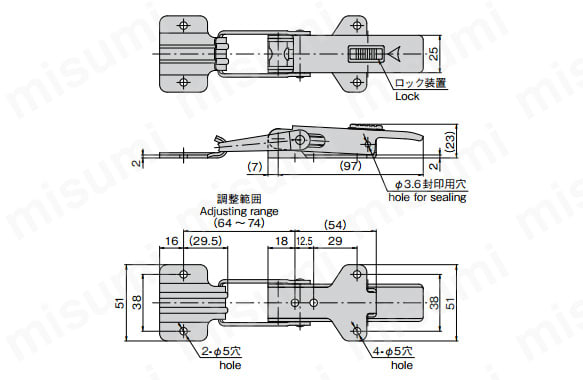 ステンレスアジャストファスナー C-1231:関連画像