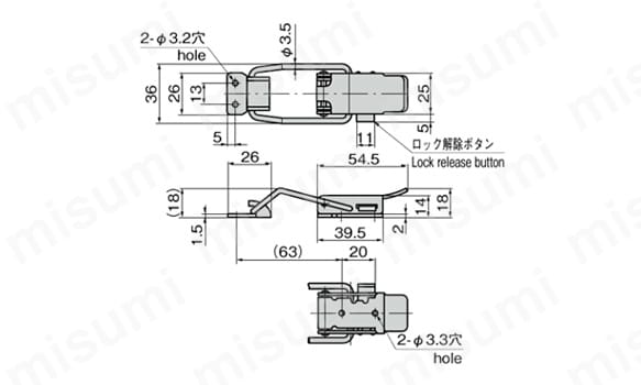 C-1240-2 | ステンレスオートロックパチン錠 C-1240 | タキゲン