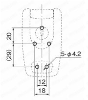 プラスチックバイク便ボックスロック CP-819 パネル穴明け寸法