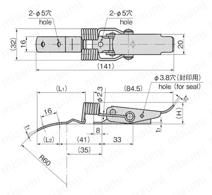 ステンレス円筒用キャッチクリップ C-1227 | タキゲン製造 | MISUMI