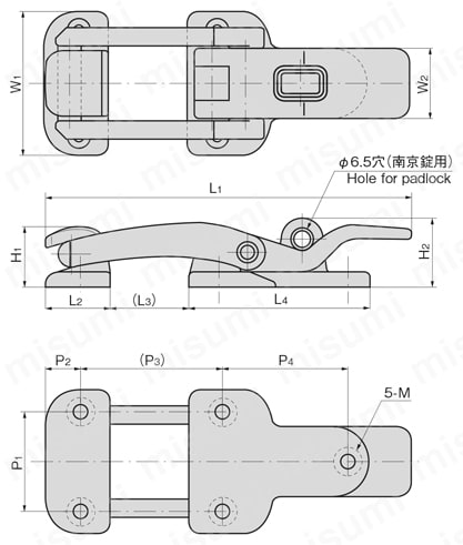 鍵穴付ハッチクリップ C-297 | タキゲン製造 | MISUMI(ミスミ)