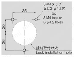 ステンレスシリンダー錠用キャップ C-1375-C パネル穴開け寸法図