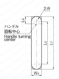 オートロック平面ハンドル（シリンダー錠タイプ） A-480-A パネル穴明け寸法