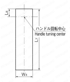 ステンレス強制押出し機構付防水フラットハンドル A-1481-N パネル穴明け寸法