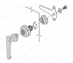 ステンレス防水大型ロックハンドル A-1326 取付け方法